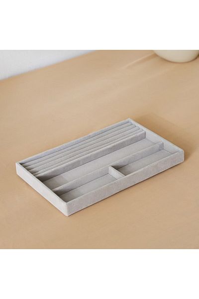 Home Box Velour 4-Compartment Jewellery Tray