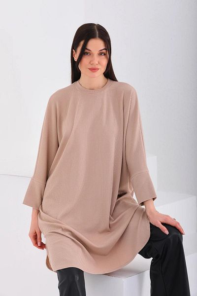 NİSUM MODA Bat Love Ribbed Tunic
