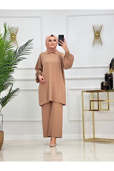 NİSUM MODA ПЛЕТЕНИ ПАНТАЛОНИ С ПОЛО ЯКА