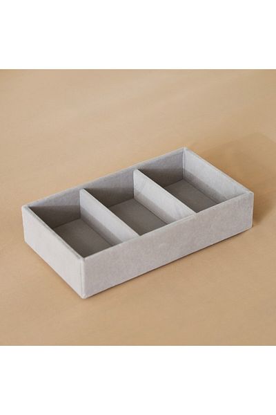 Home Box Velour 3-Compartment Jewellery Tray