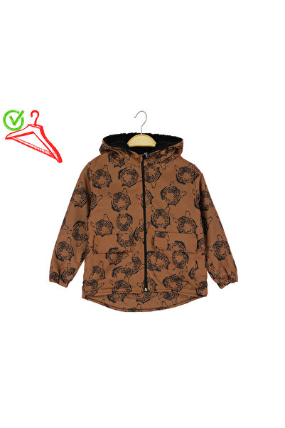 CRASSİ Palton cu glugă din blană pentru băiat