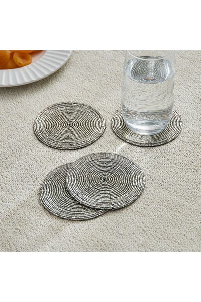 Home Box Blaze Beaded 4-Piece Coaster Set 10 cm