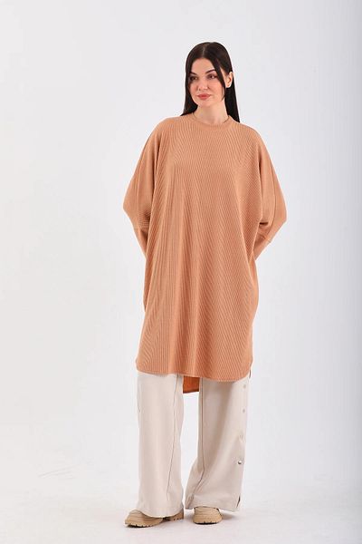 NİSUM MODA Bat Love Ribbed Tunic