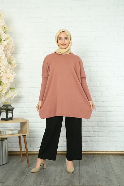 NİSUM MODA Knitting Tunic with Side Slip