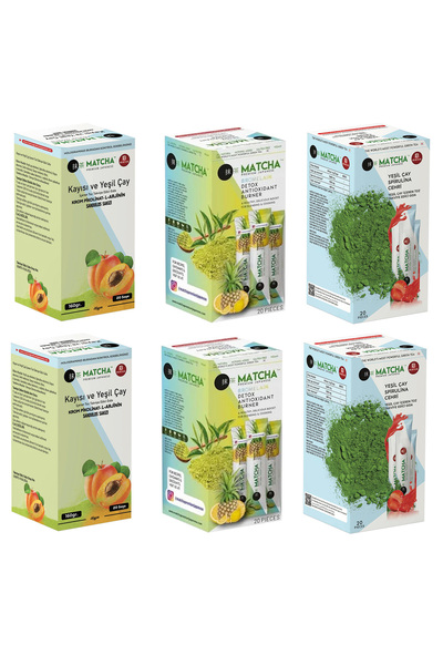 Bilge İlaç Çilek&Ananas ve Kayısı Aromalı Detox Matcha Çayı (2'er Kutu Toplam...