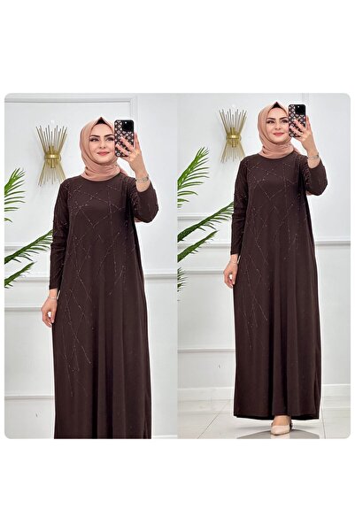 NİSUM MODA فستان ساندي بتفاصيل حجرية