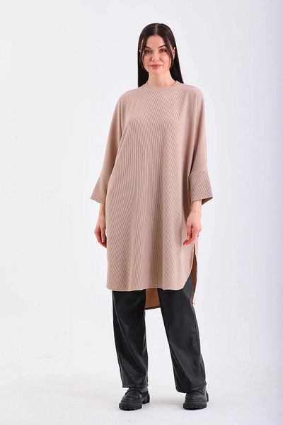 NİSUM MODA Bat Love Ribbed Tunic