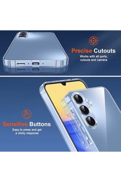 Rivor Samsung Galaxy S25 Plus Kılıf Kamera Çıkıntılı Antishock Darbe Emici Yumuşak Esnek Şeffaf Kapak