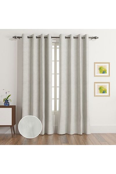 Home Box Dove 2-Piece Velvet Extra Long Dimout Curtain Set 135x300 cm