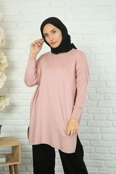 NİSUM MODA Knitting Tunic with Side Slip