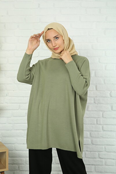 NİSUM MODA Knitting Tunic with Side Slip