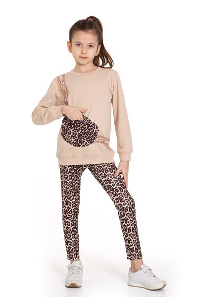 Cici kız Baby Junior New Season Girl's Leopard and Sequin Patterned Children's Set