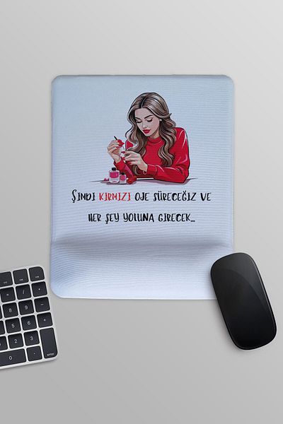 qoeuyl boutique Now We Will Drive Red Nail Polish and Everything Will Be Ok Printed Rectangle Wrist Rest Mousepad