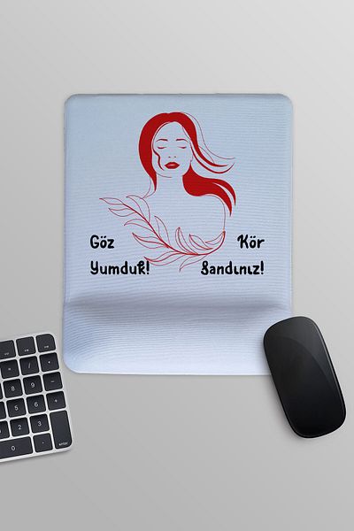 qoeuyl boutique My Eyes Are Blurred Blind Sand με τυπωμένο διασκεδαστικό δώρο Ορθογώνιο Mousepad με στήριγμα καρπού