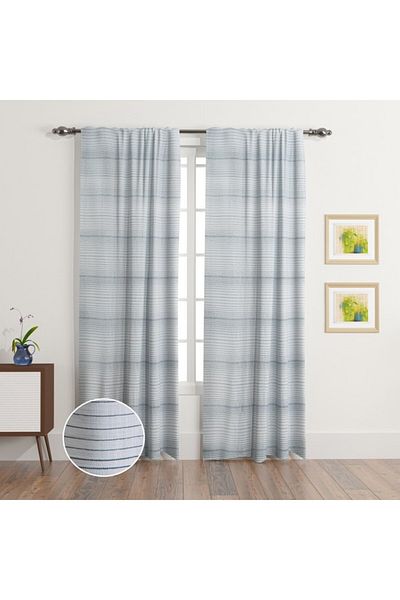 Home Box Cardiff 2-Piece Lined Curtain Pair with Back Tab and Rod Pocket 140x300 cm