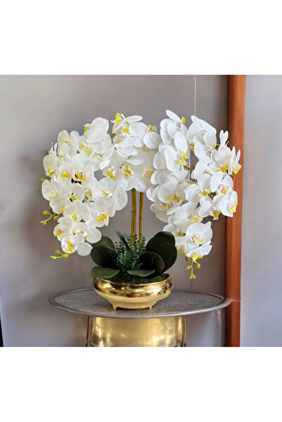 ArzzHome Ufo Saksı 6 Dal Orkide Aranjmanı Gold