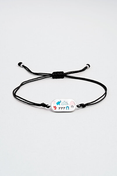 So CHIC... 777 Manifest  18 Ayar Beyaz Altın Kaplama Ayarlanabilir Gümüş İpli...