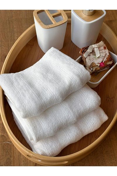The Mia Πετσέτα χεριών 3 τεμαχίων Bamboo White 50x30 εκ