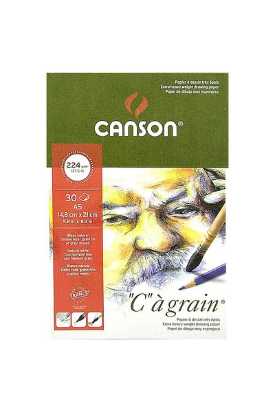 Canson Cagrain Adhesive Sketch Drawing Notebook 224gr, 30 Sheets, A5 Size 400060620