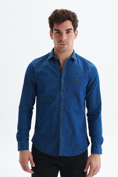 Arma Ανδρικό τζιν πουκάμισο Indigo Slim Fit – Slim Fit Jean Woven K9gkd1069