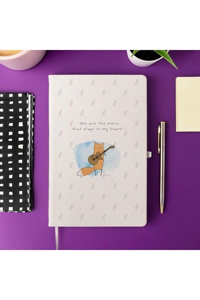 STOREMAX أنت الموسيقى التي تقرع في قلبي مذكرة مخططة بتصميم بسيط مقاس 13 سم × 21 سم 100 Ya