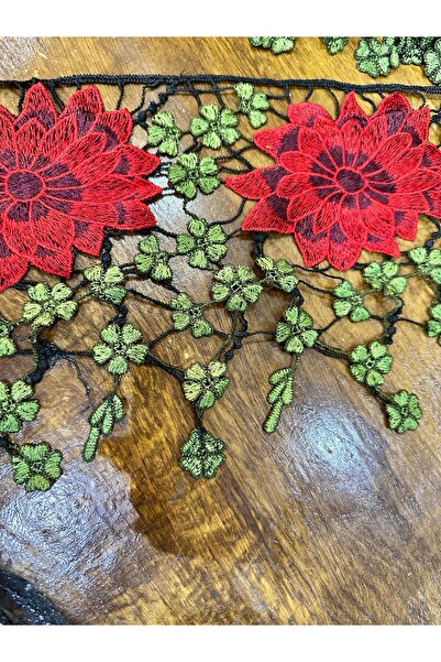 Gönülden Tasarım 1 METRE 6 ÇİÇEKLİ ŞERİT DİKİŞ APLİKE EN 19 CM