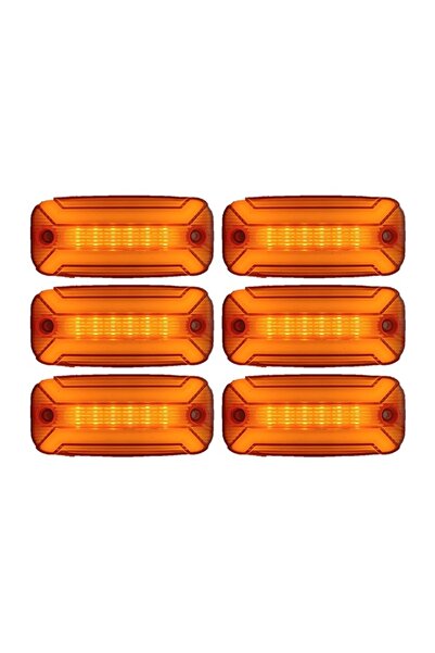 reyoto 6 Adet Neon Ledli Yan Dorse Kasa Lambası 12-24 Volt Melek Kanadı Turuncu