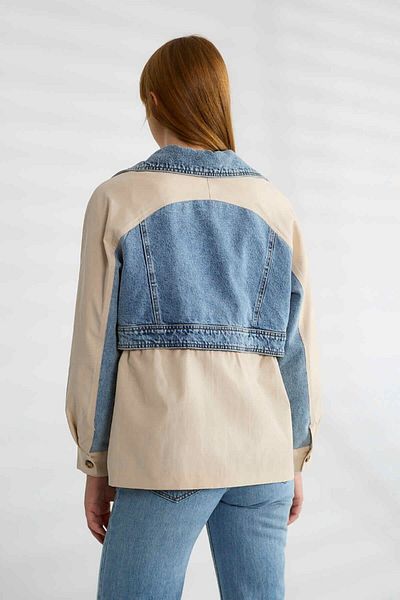 disponible Buttoned Tie Beige Oversize Women's Short Trench Coat