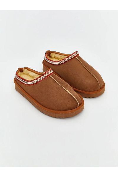 LC Waikiki Lcw Steps Beige Girls' Slippers with Fur Inside