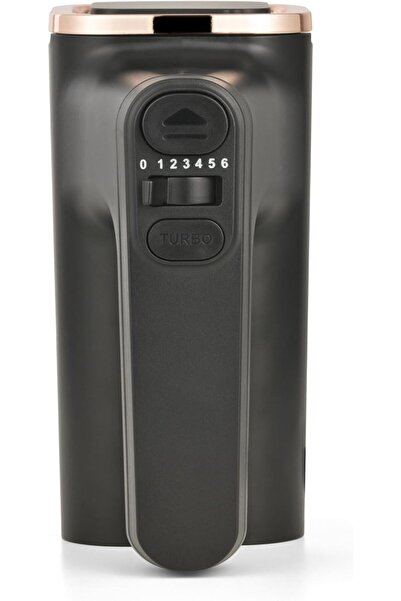 ALSAIF Electric Handheld Mixer with Bowl 6 Speed Settings 3.5 Liter Black and Gold