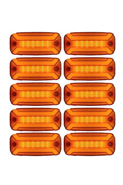 reyoto 10 Adet Neon Ledli Yan Dorse Kasa Lambası 12-24 Volt Melek Kanadı Turuncu