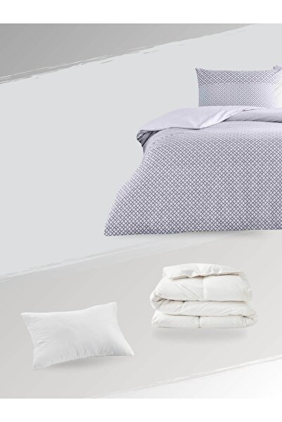 Taç Garth Antrasit Ranforce Одномісний комплект постільної білизни + ковдра + силіконова подушка