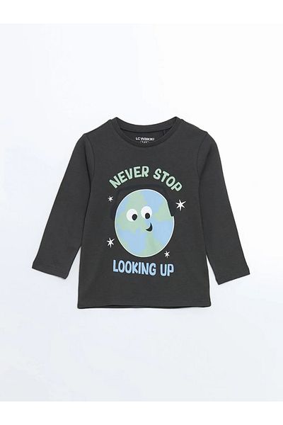 LC Waikiki Lcw Kids Gray Crew Neck Boy Pajamas Set