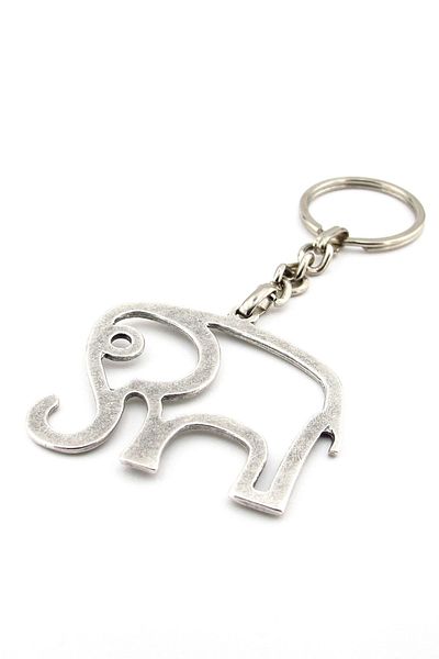 Solfera Elephant Shaped Blessings Fortune Luck Ancient Metal Keychain Kc209