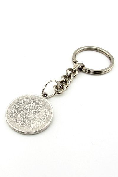 Solfera French Coin Coin Shaped Francaise Republique Metal Keychain Kc217
