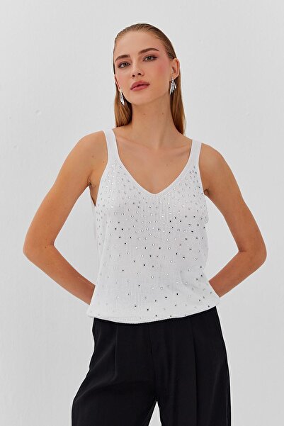 Nish&Chic Taş Zımbalı Triko Atlet