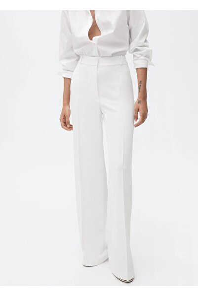 MANGO Woman Wideleg kumaş pantolon