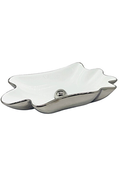 arvitsa İstiridye Model Tezgah Üstü Seramik Çanak Lavabo Krom