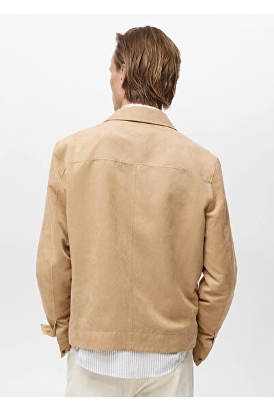 MANGO Man Fermuarlı süet görünümlü ceket