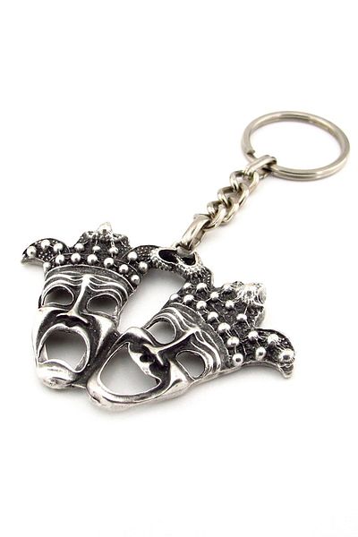 Solfera Comedy and Tragedy Ancient Theatre Icon Sock and Buskin Metal Keychain Kc212