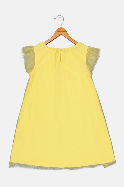 Nicole Miller Kids Girl Allover Print Dress, Bright Yellow