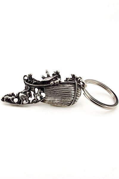 Solfera Noah's Ark Emboss Shaped Animals Metal Keychain Kc190