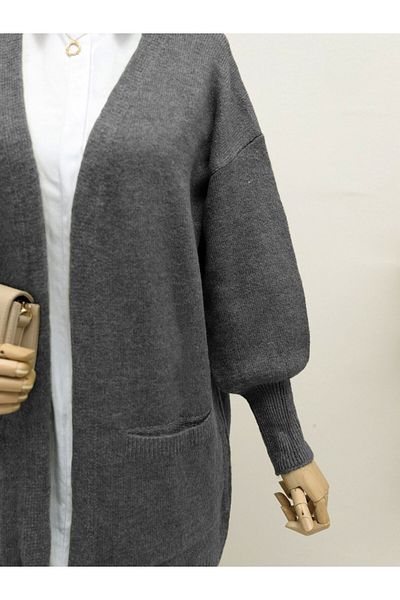 Modamorfo Yumoş Smoked Knitwear Cardigan - Double Pockets