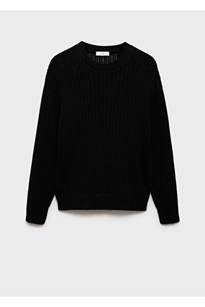 MANGO Man 100% Cotton Openwork Knitted Sweater