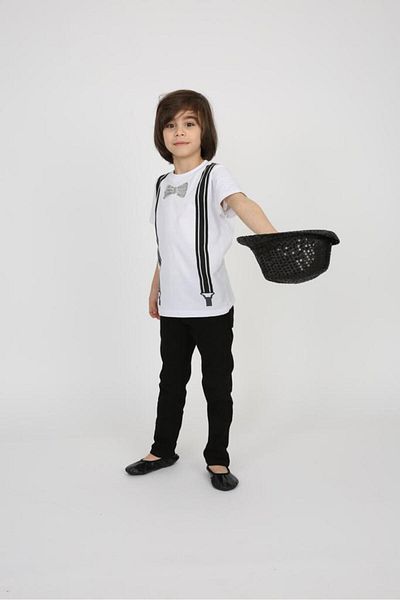 Dıgıl Kids Boy's Bottom-Up Suit White&Black
