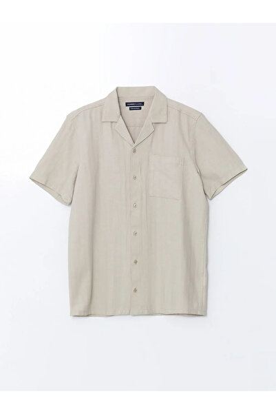 LC Waikiki LCWAIKIKI Classic  Regular Fit Kısa Kollu Keten Karışımlı Erkek Gö...