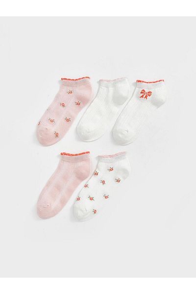 LC Waikiki Чорапи с ботуши за момичета с цветчета LCW Kids, комплект от 5 броя