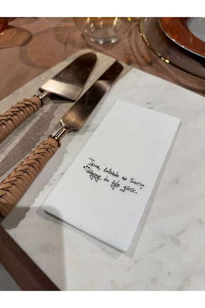 busrasdesign 16 Handheld Human Heart Napkin Printed Presentation