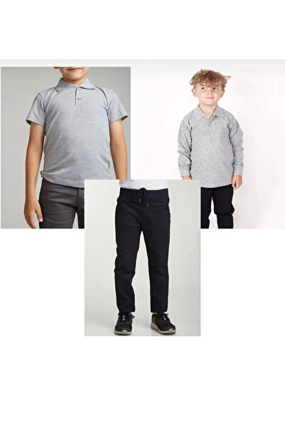 Nacar Unisex dečije hlače sa rebrastim strukom, polo majica kratkih i dugih r...