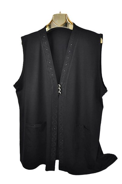 elma abone Large Size Combed Cotton Jewelled Short Vest
